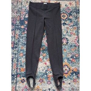 Brunello Cucinelli Gray Wool Knit Stirrup Pants Women's Size US 8 Designer Italy